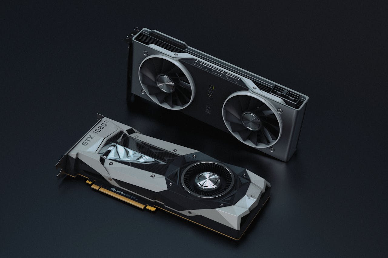 home-hero A close-up view of modern GPU units, ideal for gaming and tech visuals.